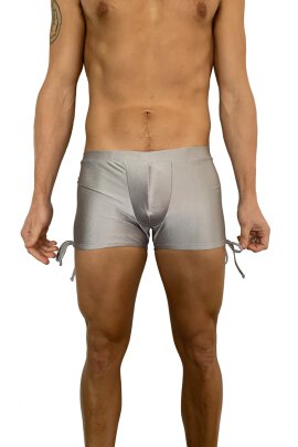Pantalones cortos para hombre Juicee Peach con lazo lateral Plata Gris