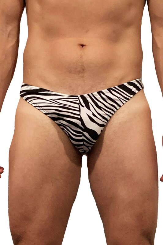 Juicee Peach Tanga para hombre Zebra