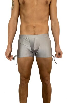 Pantalones cortos para hombre Juicee Peach con lazo lateral Plata Gris XL