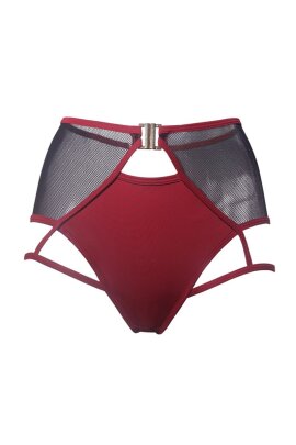 Hamade Activewear Tiro Alto Con Ligueros Pantalones Cortos Rojo