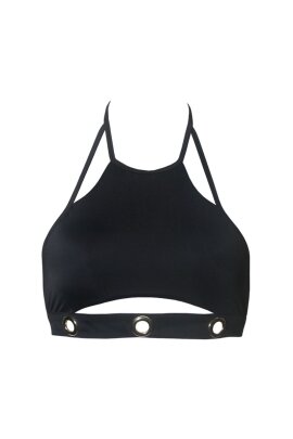 Hamade Activewear Cuello Halter Top Eyelet L