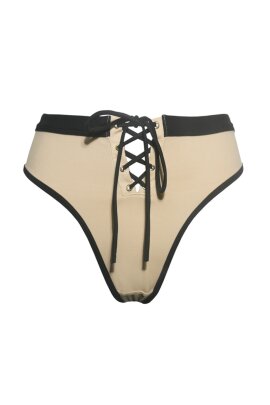 Hamade Activewear Pantalones Cortos Pernera Alta con Encaje-Up Nude M