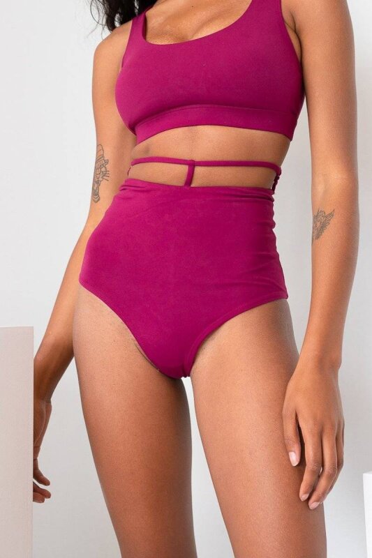 Lunalae Pantalones Cortos Tiro Alto Kimmy Magenta