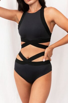 Lunalae Pantalones Cortos Tiro Bajo Tara Negro