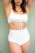 Lunalae Pantalones Cortos Tiro Alto Izzy Blanco