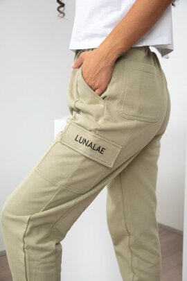 Lunalae Cargo Track Sweat Pantalones Caqui