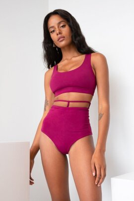 Lunalae Pantalones Cortos Tiro Alto Kimmy Magenta M