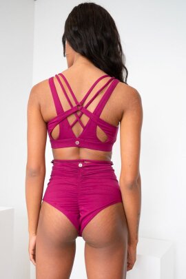 Lunalae Pantalones Cortos Tiro Alto Kimmy Magenta XL