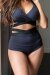 Lunalae Pantalones Cortos Tiro Alto Tara Negro L
