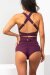 Lunalae Pantalones Cortos Tiro Alto Tara Morado M
