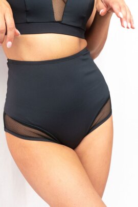Lunalae Pantalones Cortos Tiro Alto Media Noche Negro XS