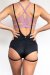 Lunalae Zena Con Ligueros Monos de Pantalones Cortos Negro XS