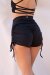 Lunalae Pantalones Cortos Tiro Alto Cordón Ajustable Negro M