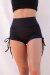 Lunalae Pantalones Cortos Tiro Alto Cordón Ajustable Negro M