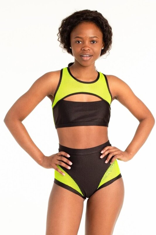 Polerina Top Negro & Amarillo XL