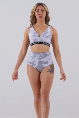 Juicee Peach Pantalones Cortos Tiro Alto Brazils Gris Camo XL
