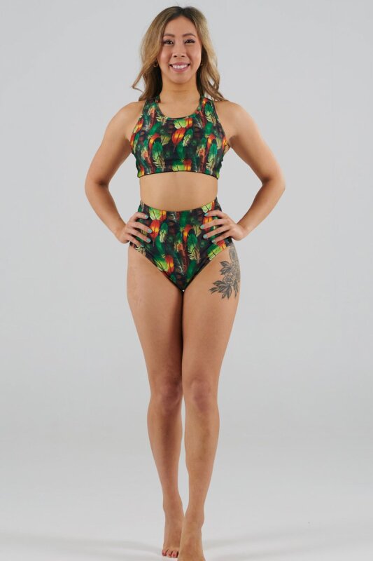 Juicee Peach Pantalones Cortos Tiro Alto Brazils Boho Feathers