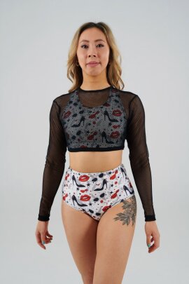 Juicee Peach Pantalones Cortos Tiro Alto Brazils Pintalabios & Heels L