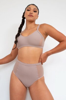 Lunalae Pantalones Cortos Tiro Alto Bellani Mocha XL