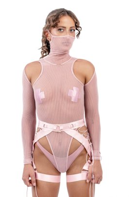 Naughty Thoughts XXX Rated Suspender Pink L