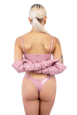 Tanga Naughty Thoughts de vinilo Rosa XS