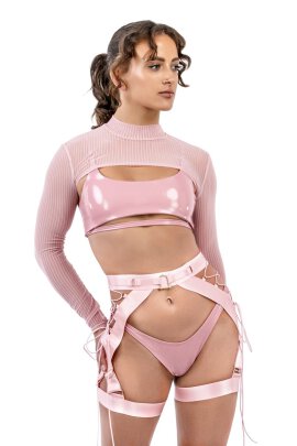 Chal Naughty Thoughts transparente clasificado XXX Rosa XS