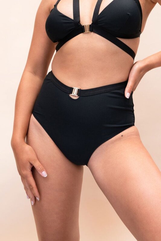 Lunalae Pantalones Cortos Tiro Alto Jemma Negro S