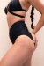 Lunalae Pantalones Cortos Tiro Alto Jemma Negro S