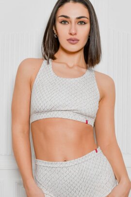 Pole Addict Top Blanco Serpiente Print M