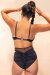 Lunalae Pantalones Cortos Tiro Alto Daisy Negro