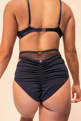 Lunalae Pantalones Cortos Tiro Alto Daisy Negro XL