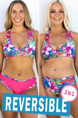 AMBR Designs Bikini Shorts Aloha Reversibile