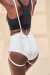 Lunalae Pantalones Cortos Zena Con Ligueros Blanco XL