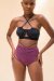 Lunalae Pantalones Cortos Tiro Alto Jasmine Morado S