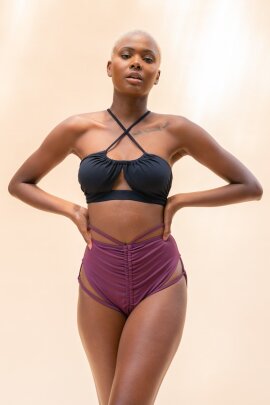 Lunalae Pantalones Cortos Tiro Alto Jasmine Morado L