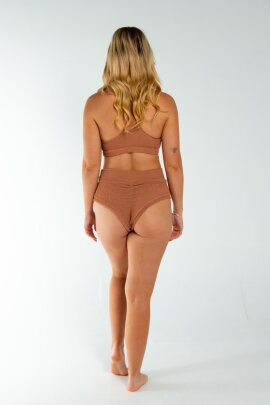 AMBR Designs Top Corto de Cuello Halter Waffle Nude