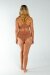 AMBR Designs Top Corto de Cuello Halter Waffle Nude