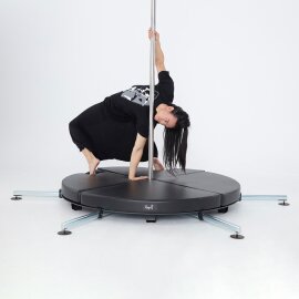Colchoneta de Pole Dance Lupit Pole ESTÁNDAR para Escenario Ø 160 cm Negro