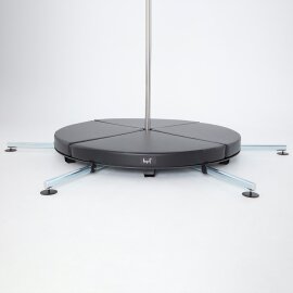 Colchoneta de Pole Dance Lupit Pole ESTÁNDAR para Escenario Ø 160 cm Negro