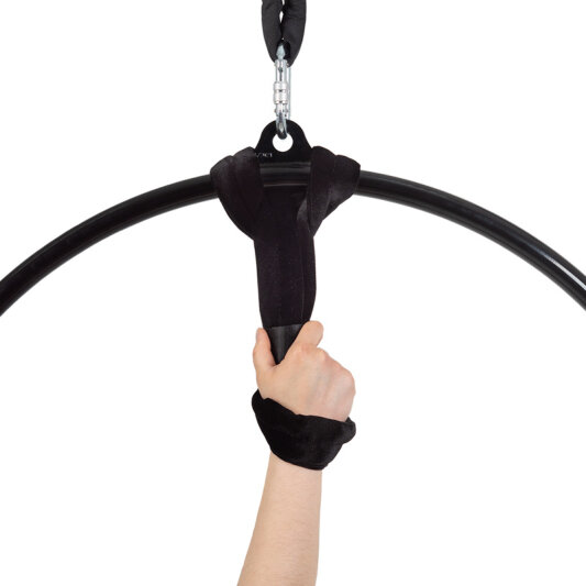 Paquete de poleas redondas de PoleSports para colgar aros aéreos de terciopelo Negro