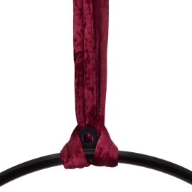 Paquete de poleas redondas de PoleSports para colgar aros aéreos de terciopelo Rojo