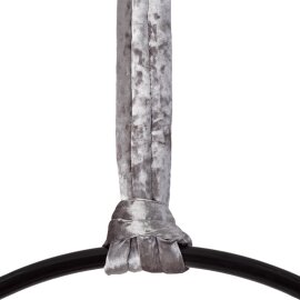 Paquete de poleas redondas de PoleSports para colgar aros aéreos de terciopelo Plata
