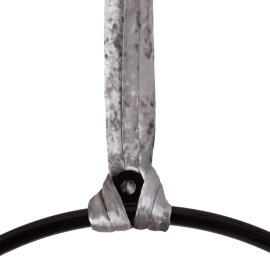 Paquete de poleas redondas de PoleSports para colgar aros aéreos de terciopelo Plata