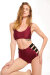 Paradise Chick Pantalones Cortos Tiro Alto Cereza Rayas