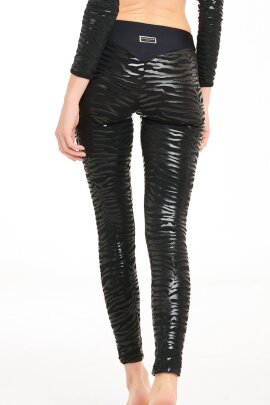 Paradise Chick Leggings Superhero Sticky V-String Zebra Negro XS