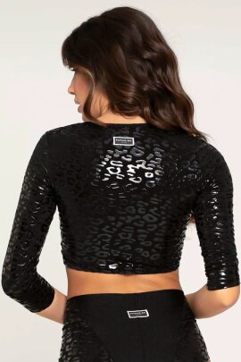 Paradise Chick Top Superhero Sticky Leopardo Negro L