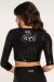 Paradise Chick Top Superhero Sticky Leopardo Negro L