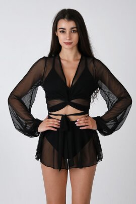REV ACTIV Pantalones Cortos con Falda With Pleasure Negro M