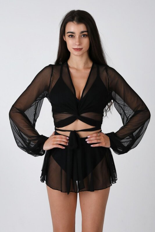 REV ACTIV Pantalones Cortos con Falda With Pleasure Negro L