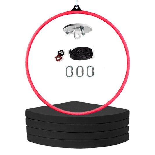 PoleSports Juego Completo de Aro Aéreo Ø 26,9 mm "Seguridad" Con Giratorio